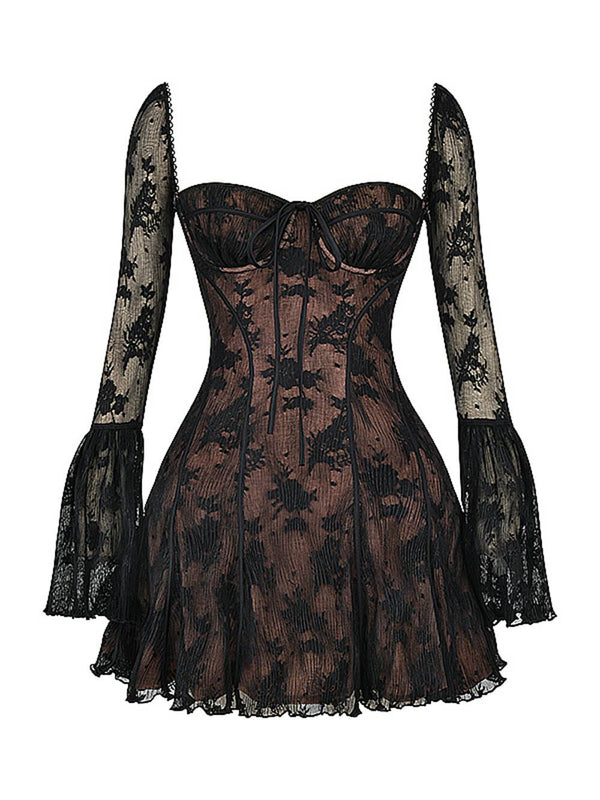 Sabrina - Vintage jurk met lange mouwen voor Vrouwen