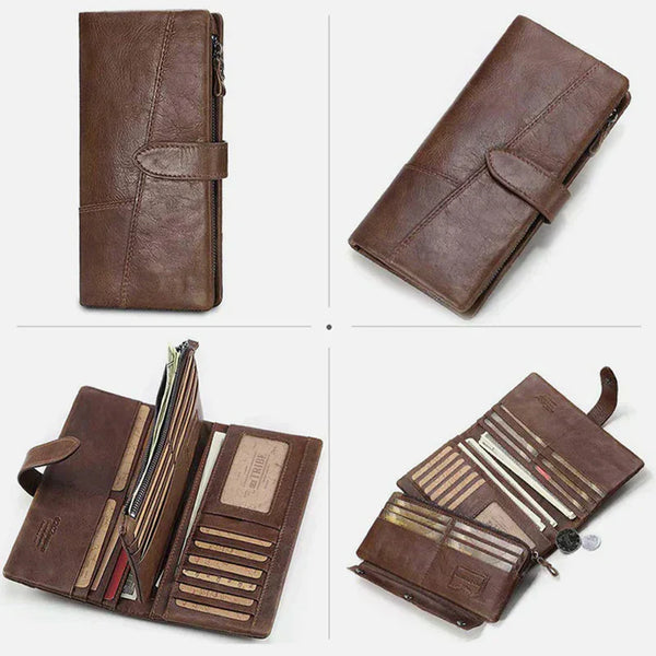 Shanna - RFID-Beveiligde Vintage Leren Reisportemonnee
