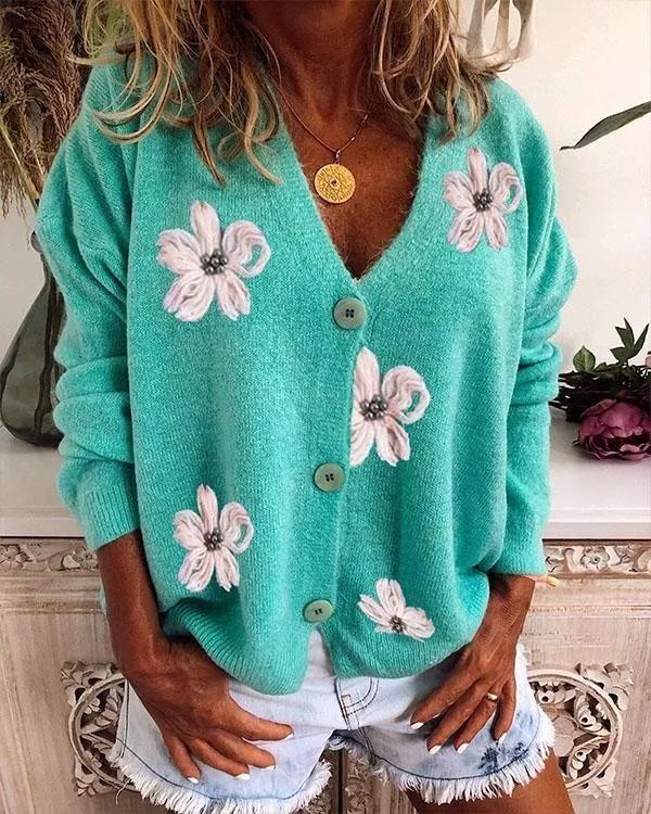 Allyn - Groene Jas met Bloemenprint