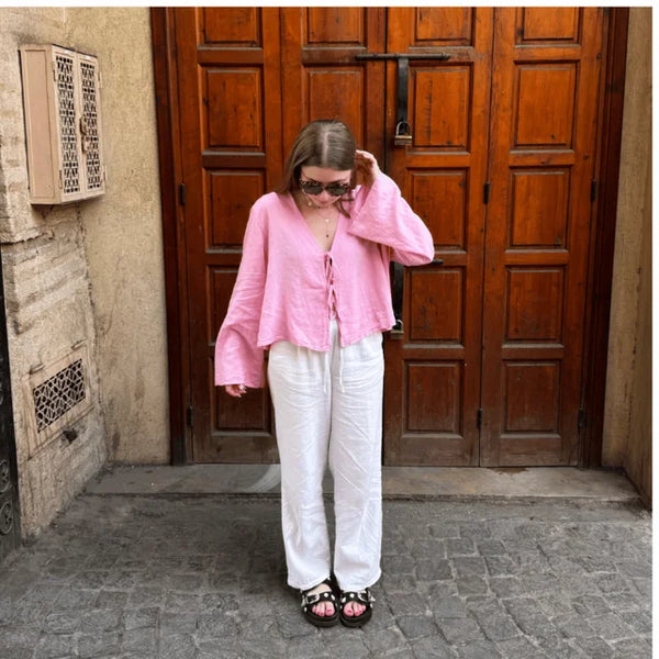 Jade - Oversized Lange Blouse met Strik