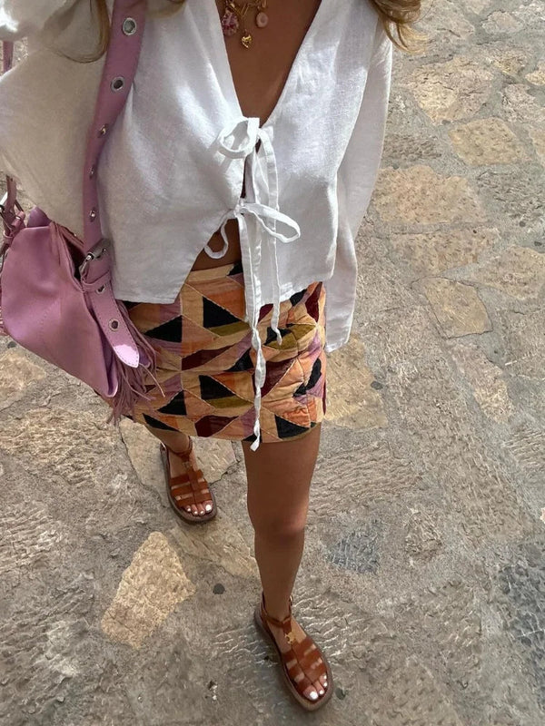 Jade - Oversized Lange Blouse met Strik