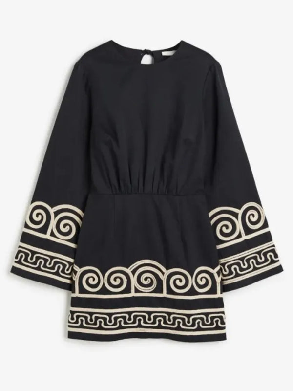 Braythe - Geborduurde Kaftan Jurk Voor Dames - Artistiek & Trendy