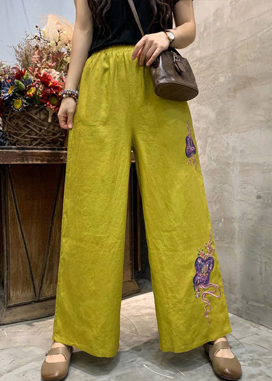Ermintrude - Vintage Geborduurde Wijde Broek