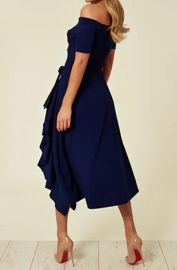 Celestine - Off-Shoulder Ruffle Jurk Voor Dames - Klassiek & Elegant
