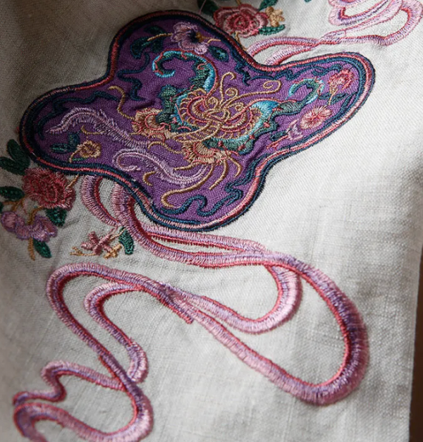 Ermintrude - Vintage Geborduurde Wijde Broek