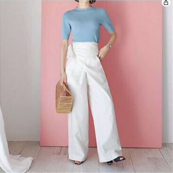 Nerthus - Hoge Taille Broek met Striksluiting