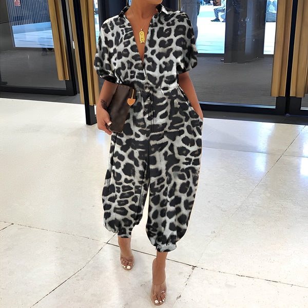 Brigitta - Korte Mouw Losvallende Jumpsuit