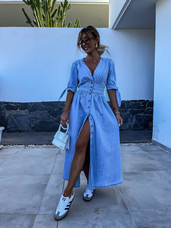 Heather - Vintage Maxi Dress voor Vrouwen