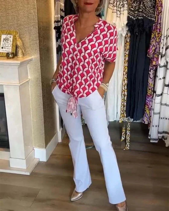Glynis - V-Hals Top Voor Dames - Stijlvol & Comfortabel