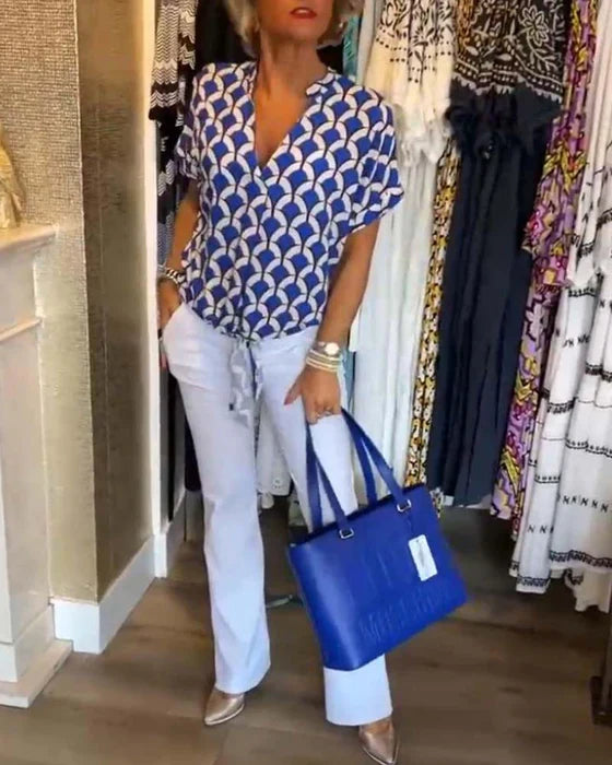 Glynis - V-Hals Top Voor Dames - Stijlvol & Comfortabel
