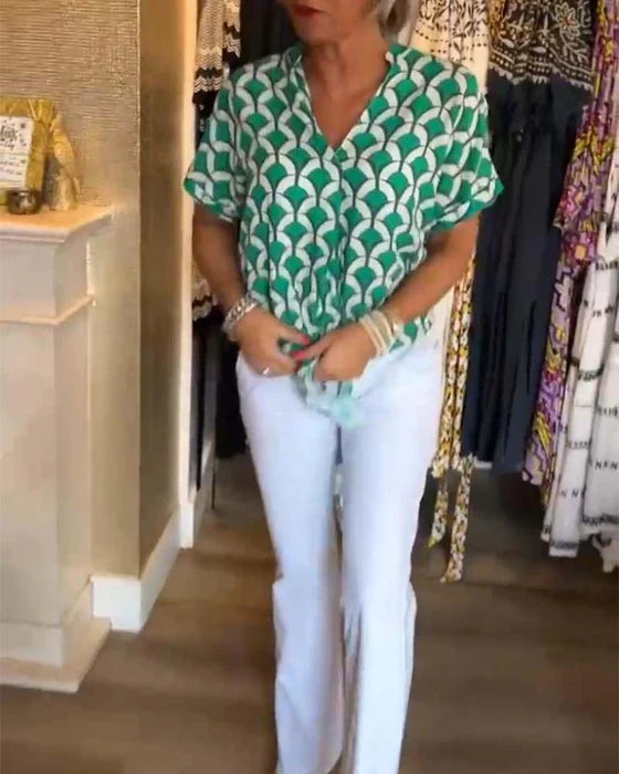 Glynis - V-Hals Top Voor Dames - Stijlvol & Comfortabel