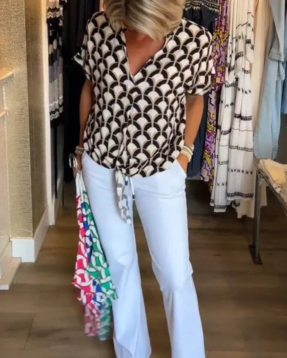 Glynis - V-Hals Top Voor Dames - Stijlvol & Comfortabel